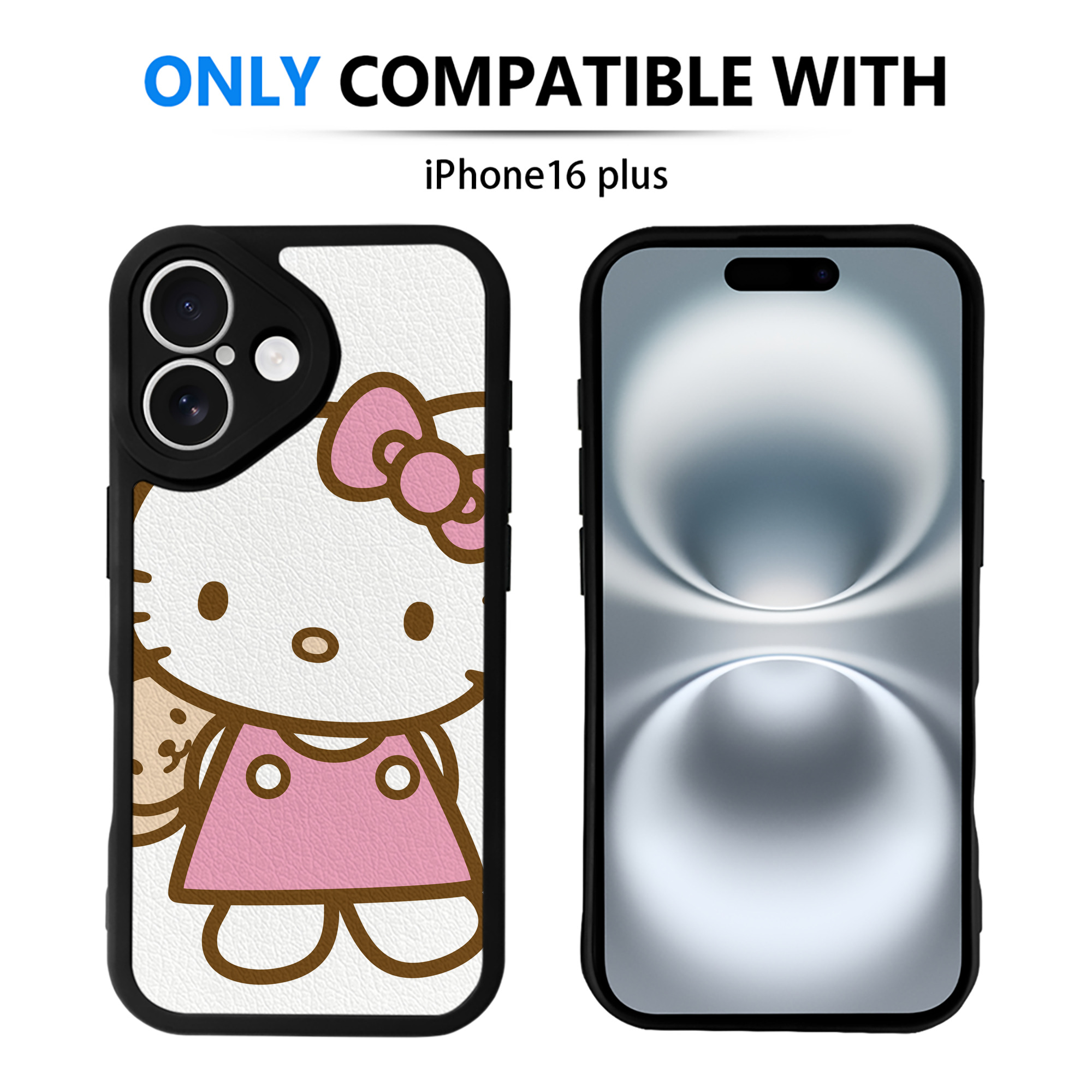 （画像用） Hello Kitty ハローキティ 【iPhone 16シリーズ対応】シリコンスマホケース（レザー調） 材質：シリコン